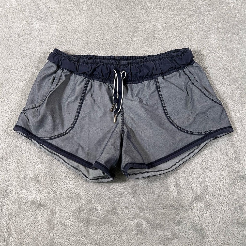 Lululemon Work It Out Shorts Women's Size 4 Gray Inkwell Yoga Running Casual